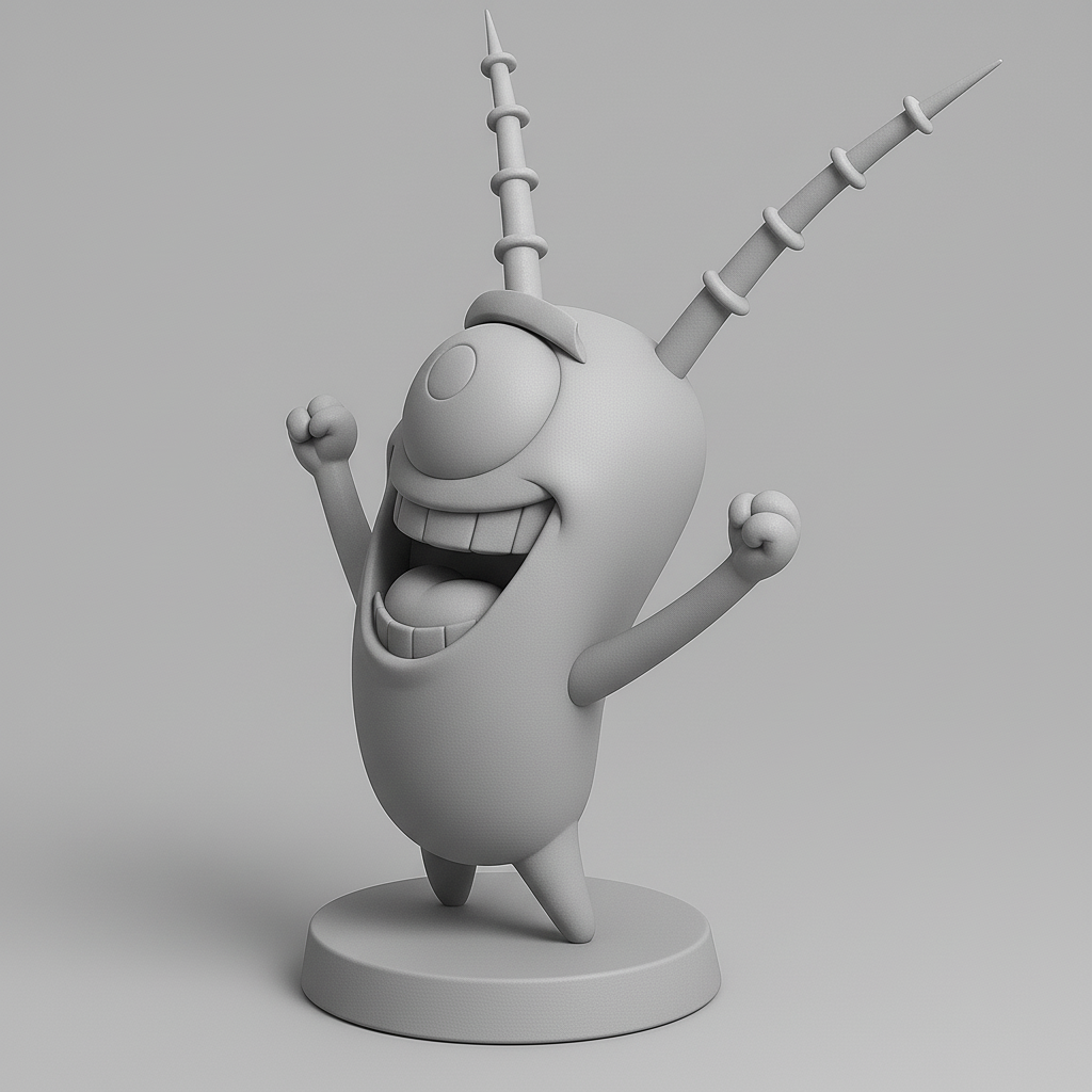 silhouette 3d printer maker-3d portrait printing_Cheerful Cartoon Character Figure