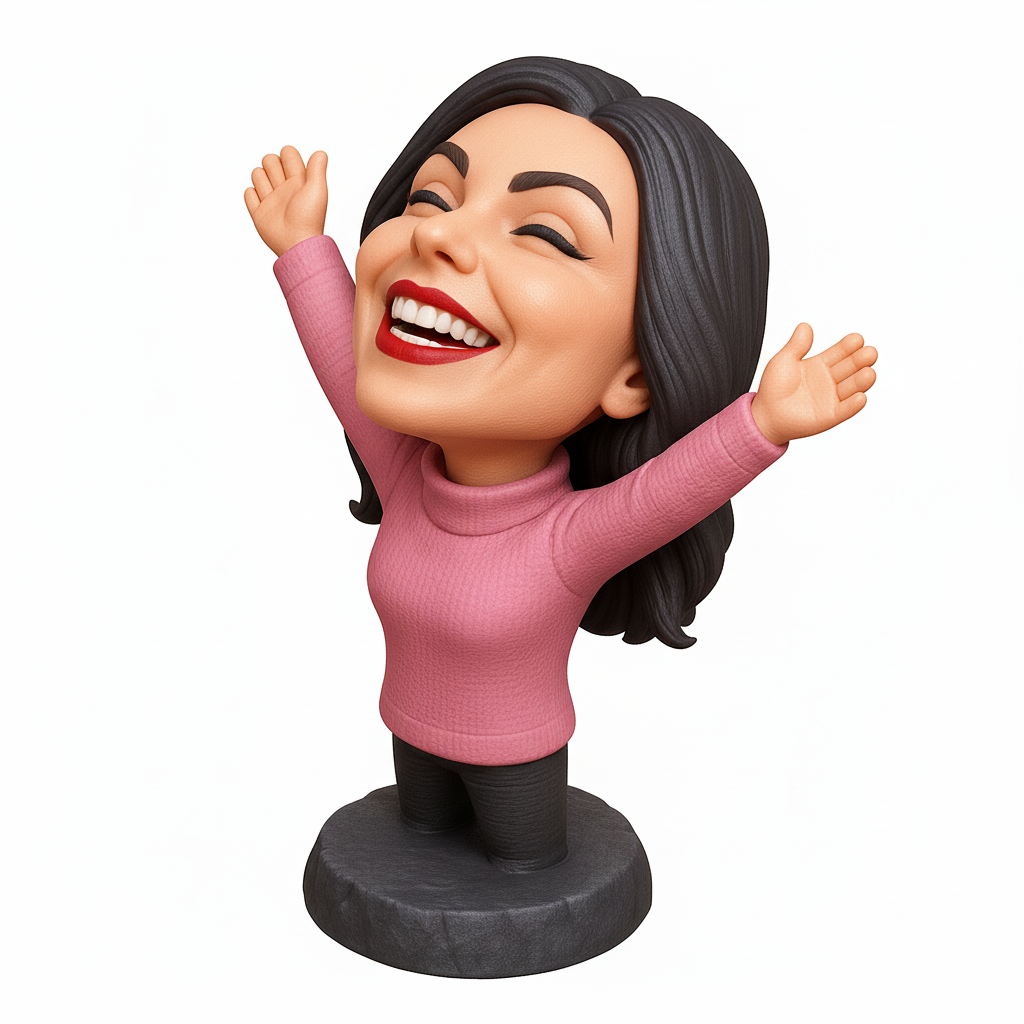 face anatomy 3d model-create 3d face model from photo_Joyful Figurine with Open Arms