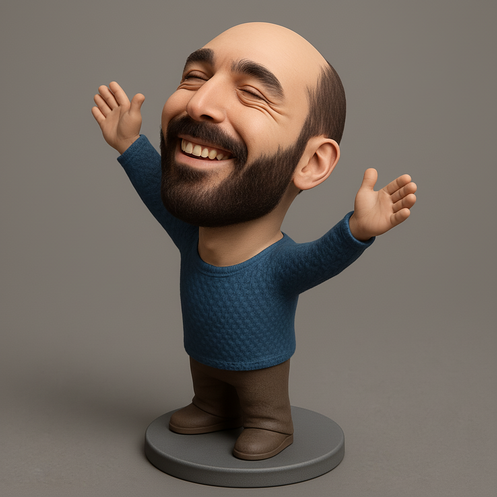 face anatomy 3d model-create 3d face model from photo_Happy Vibes Figurine: Celebrate Joyful Moments