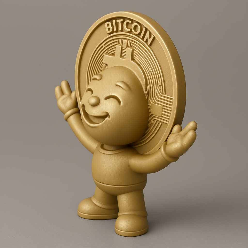 face anatomy 3d model-create 3d face model from photo_Happy Bitcoin Mascot: Your Golden Crypto Companion!