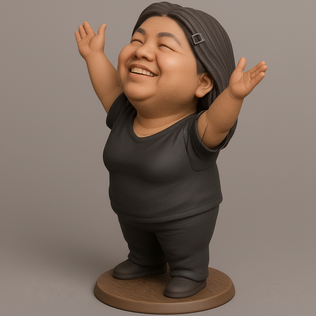 face anatomy 3d model-create 3d face model from photo_Joyful Figure with Outstretched Arms