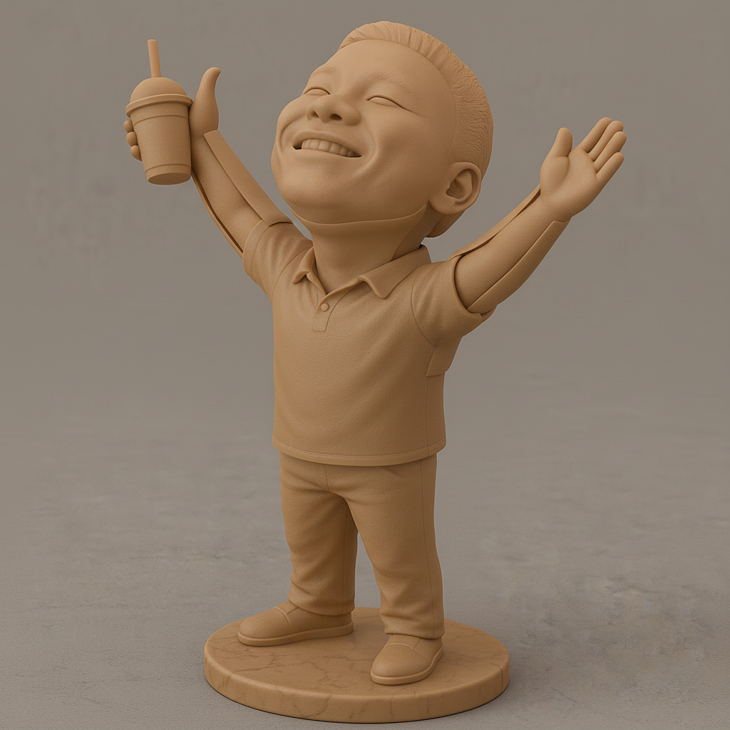 face anatomy 3d model-create 3d face model from photo_Joyful Kid Statue for 3D Printing