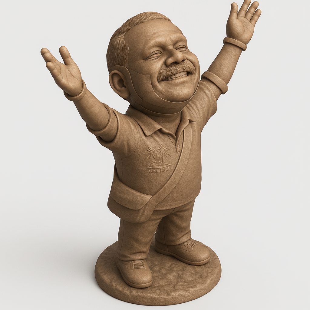 silhouette 3d printer maker-3d portrait printing_Joyful Figure with Outstretched Arms