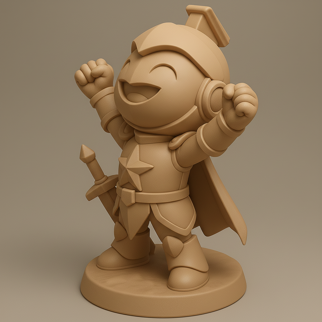 face anatomy 3d model-create 3d face model from photo_Cheerful Knight Figure for 3D Printing