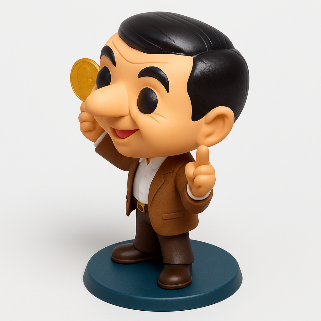 face to 3d model ai-3D portrait printing from photo_Mr. Bean's Golden Moment Figurine - Print & Smile!