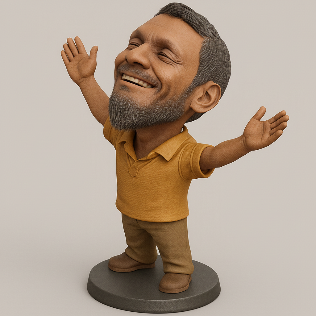 face anatomy 3d model-create 3d face model from photo_Joyful Spirit Figurine: Embrace Happiness Desk Buddy
