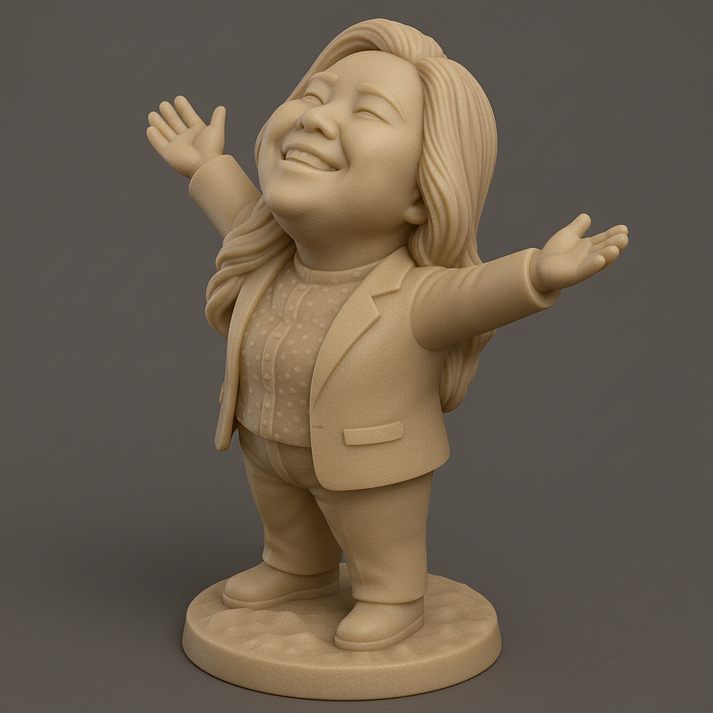 silhouette 3d printer maker-3d portrait printing_Joyful Celebration Figure for 3D Printing