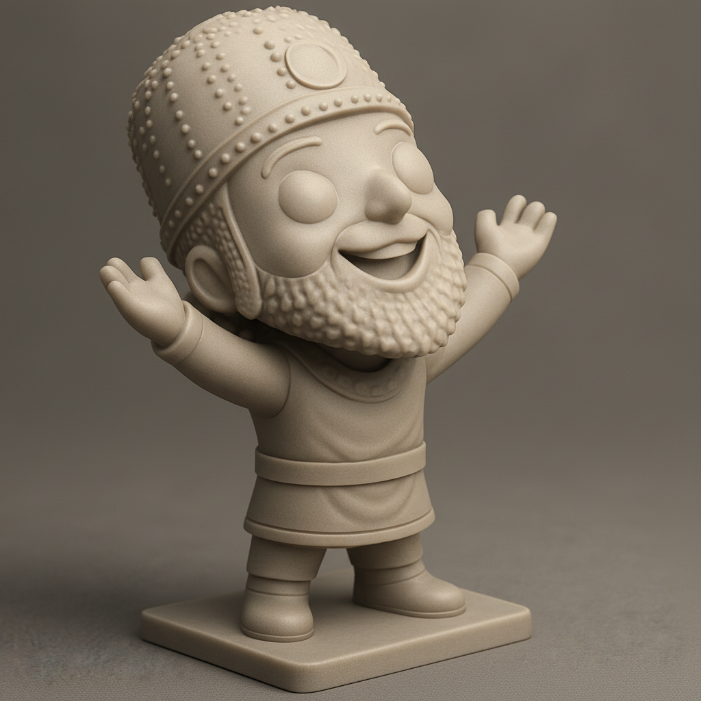 face anatomy 3d model-create 3d face model from photo_Smiling Ancient King - Print Your Own Joyful Hero!