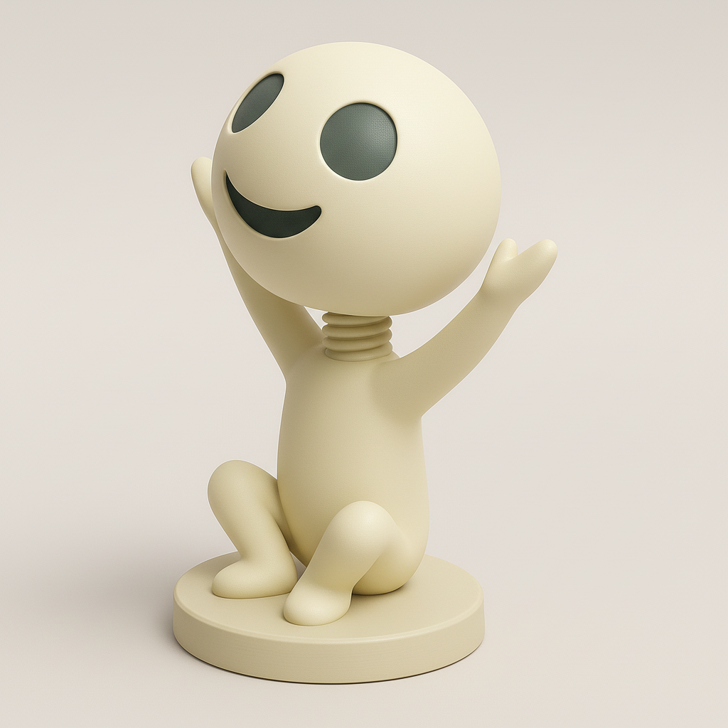 silhouette 3d printer maker-3d portrait printing_Joyful Springy Character Model