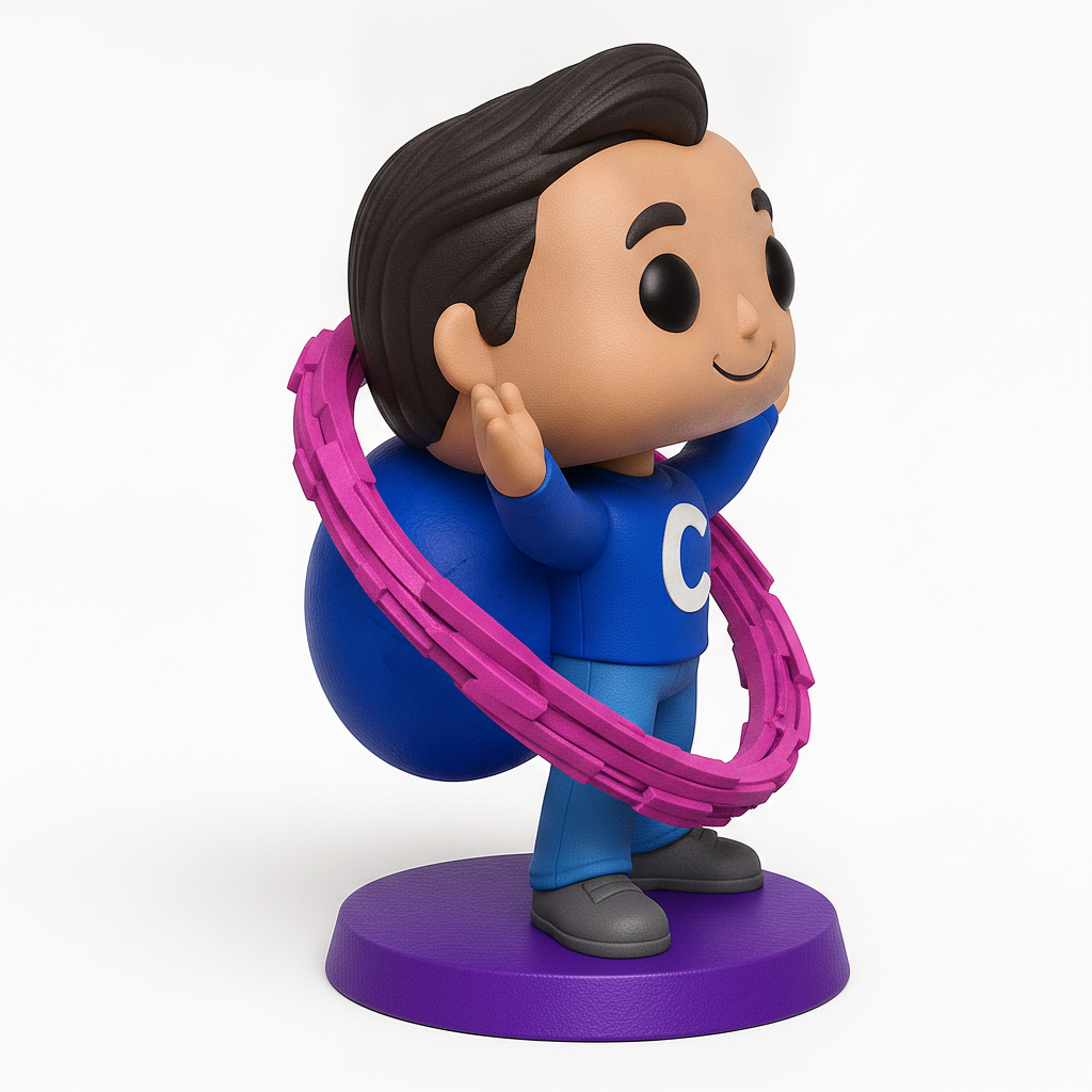 face to 3d model ai-3D portrait printing from photo_Dynamic 'C' Hero Collectible Funko-Style Figurine