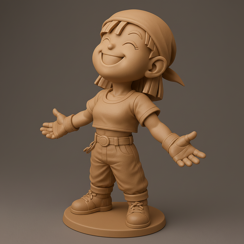 silhouette 3d printer maker-3d portrait printing_Cheerful Adventure Character Statue