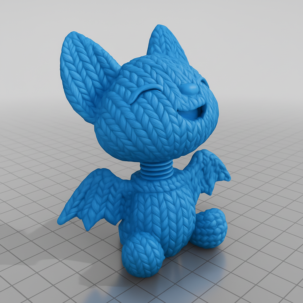 face to 3d model ai-3D portrait printing from photo_Charming Knitted Creature with Articulated Head