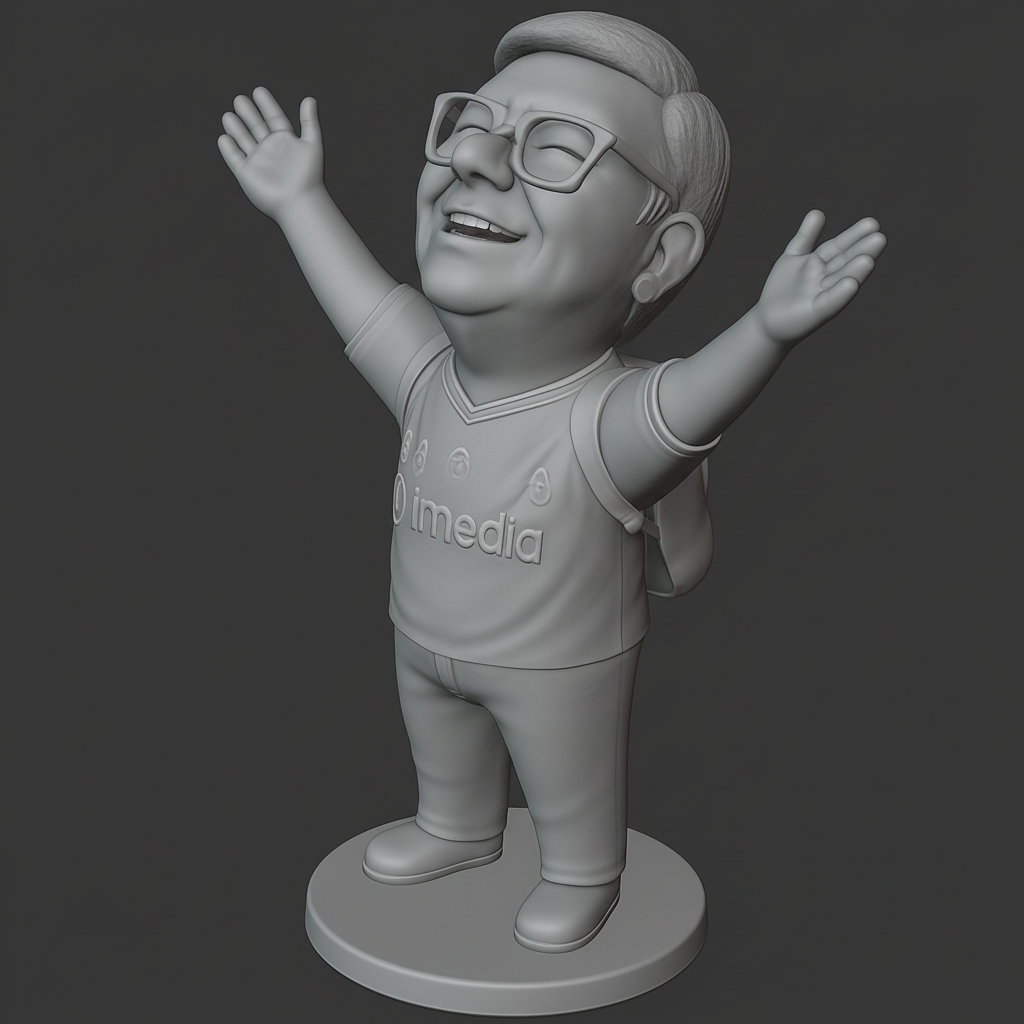 face anatomy 3d model-create 3d face model from photo_Joyful Character with Outstretched Arms