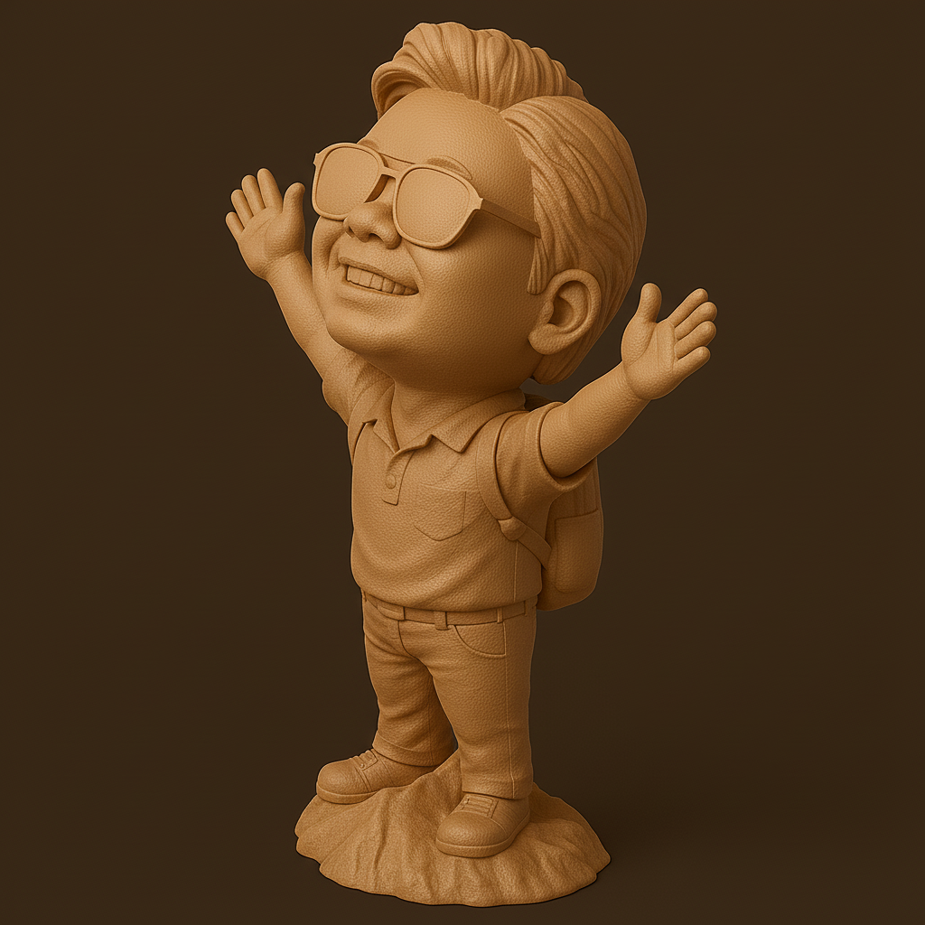 silhouette 3d printer maker-3d portrait printing_Joyful Explorer Figurine