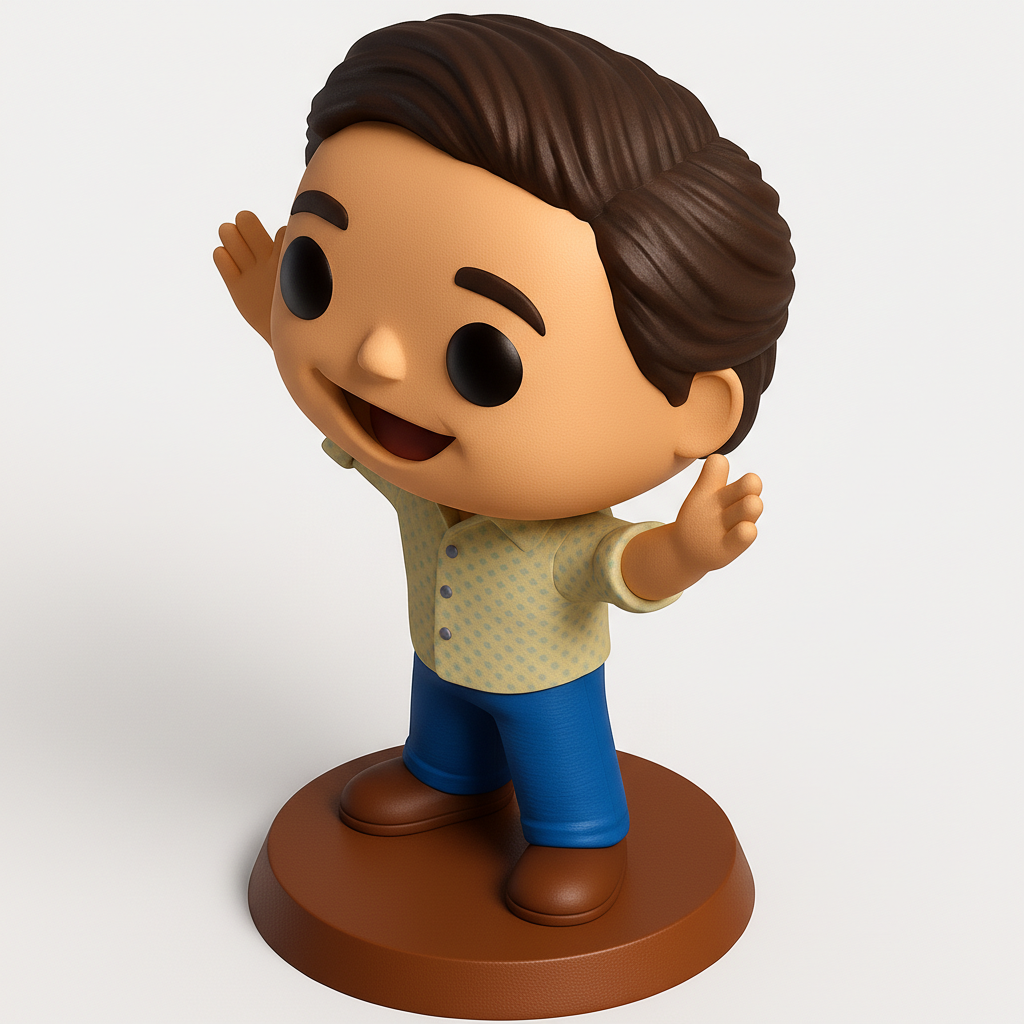 face to 3d model ai-3D portrait printing from photo_Friendly Welcoming Funko-Style Figurine - Easy Print