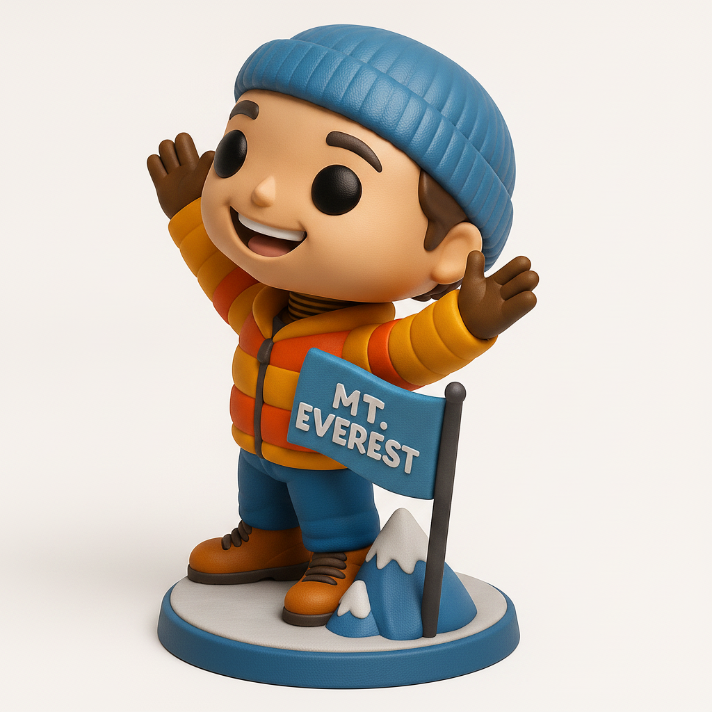face to 3d model ai-3D portrait printing from photo_Summit Hero: Funko-Style Mt. Everest Climber