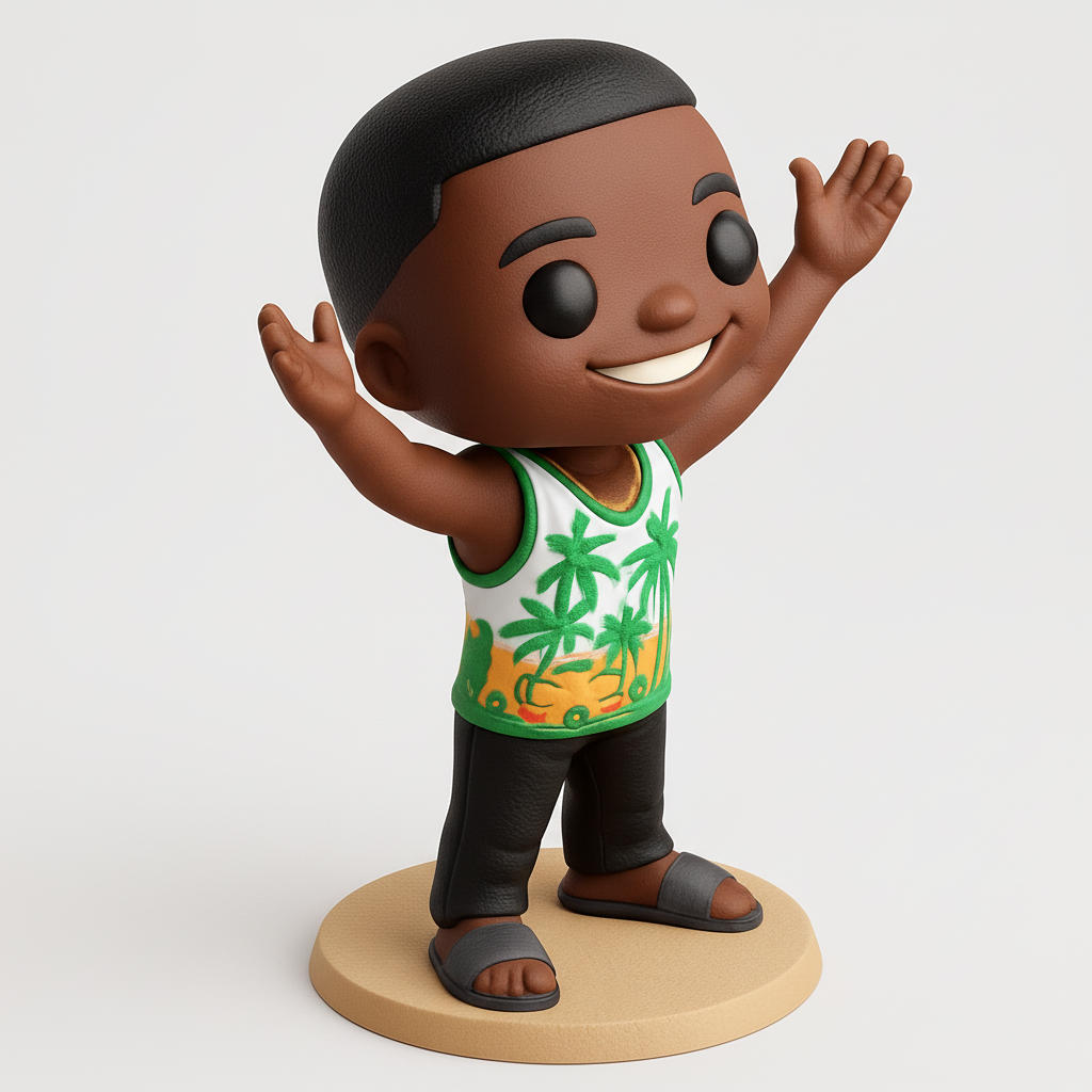 face anatomy 3d model-create 3d face model from photo_Celebrate Summer: Cheerful Tropical Boy Figurine