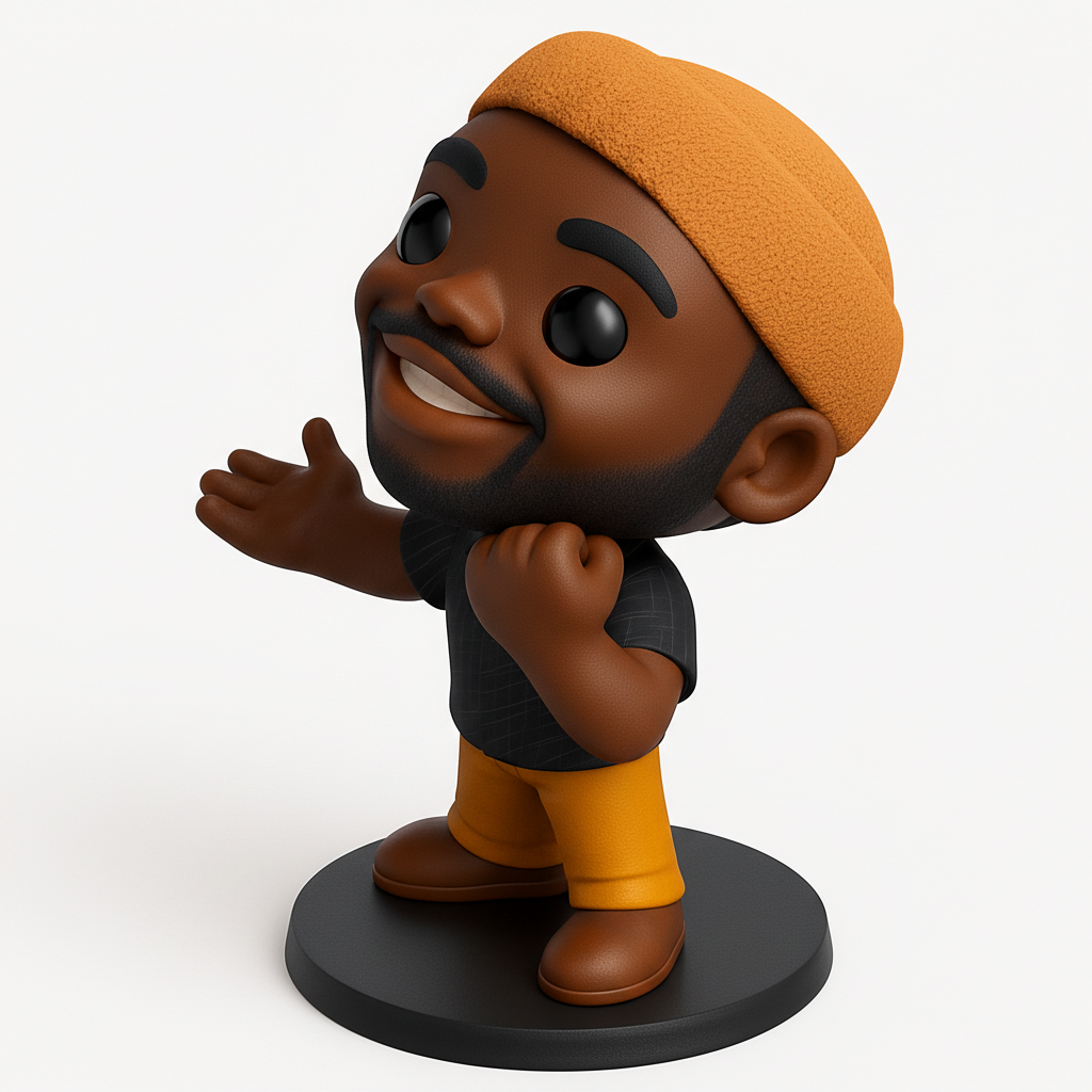 face anatomy 3d model-create 3d face model from photo_Print Happiness! Cheerful Bearded Beanie Figurine