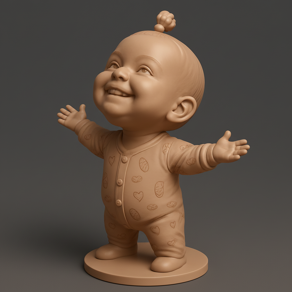 face anatomy 3d model-create 3d face model from photo_Sweet Baby Figure: A Hug in Every Print!