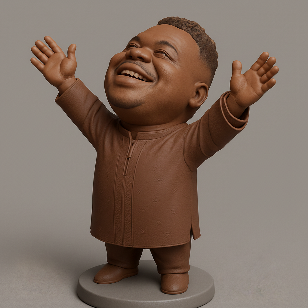 face anatomy 3d model-create 3d face model from photo_Uplifting Joyful Man Figurine - Celebrate Life!