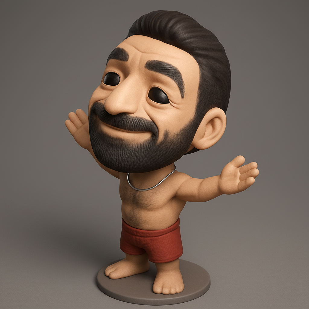 face to 3d model ai-3D portrait printing from photo_Warm Welcome Bobblehead Style Figurine