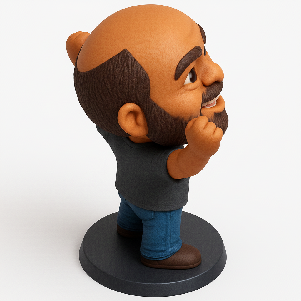 face to 3d model ai-3D portrait printing from photo_Joyful Victory Bobblehead: Celebrate Every Win!