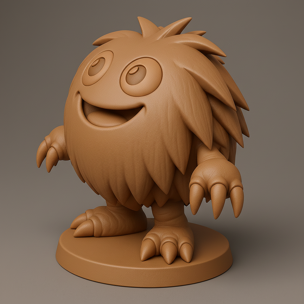 face anatomy 3d model-create 3d face model from photo_Playful Furry Monster Figurine