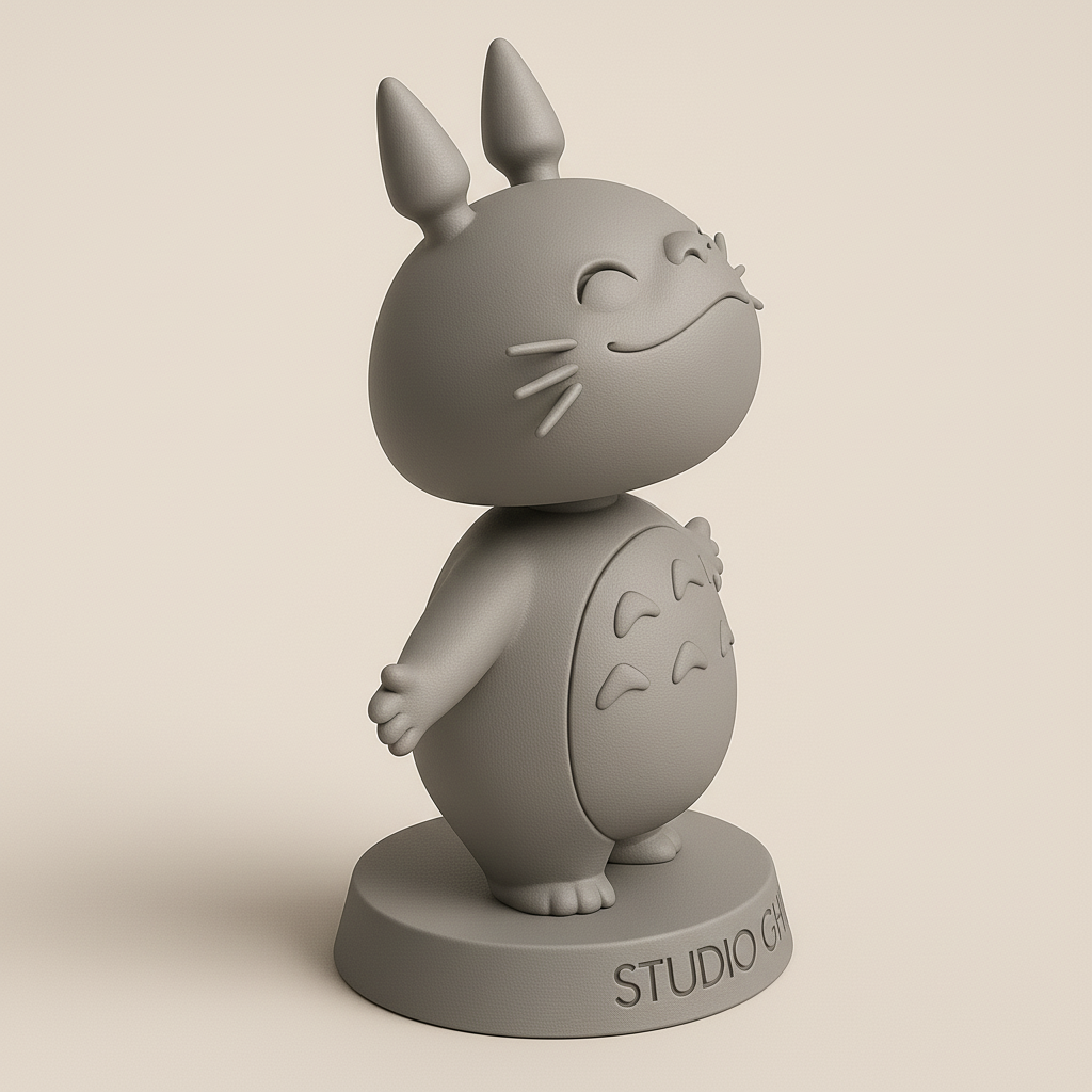silhouette 3d printer maker-3d portrait printing_Adorable Studio Ghibli Totoro Figurine