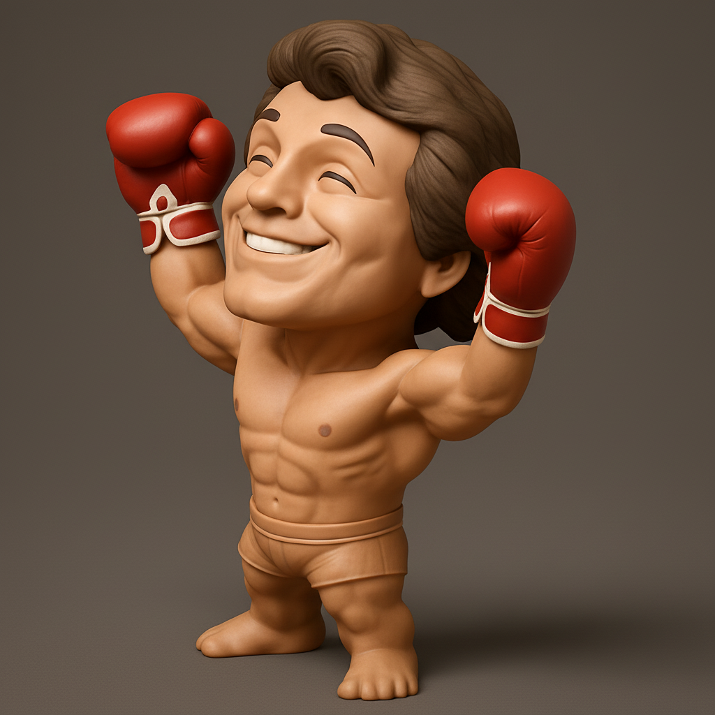 face anatomy 3d model-create 3d face model from photo_Triumphant Boxer Figurine: Celebrate Every Victory!