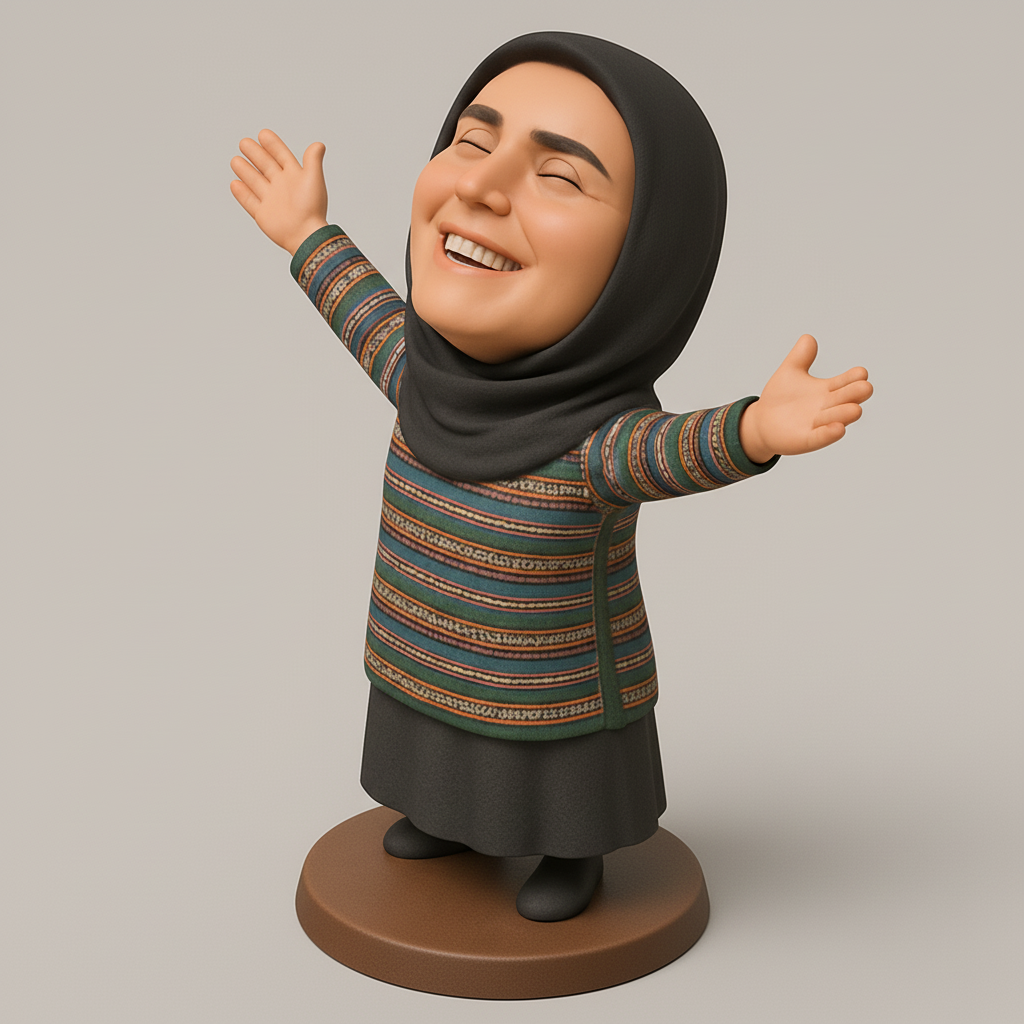 face to 3d model ai-3D portrait printing from photo_Joyful Embrace Figurine