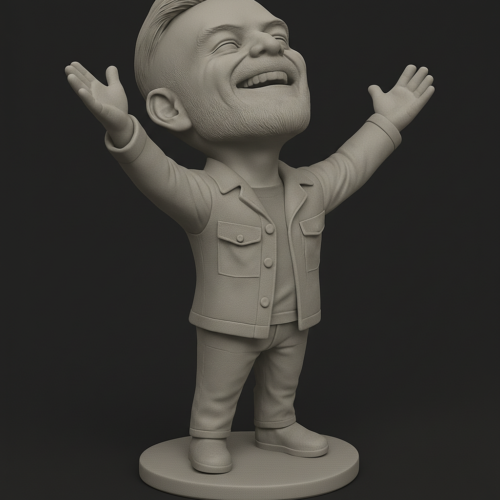 face anatomy 3d model-create 3d face model from photo_Joyful Embrace Bobblehead: Spread Happiness!