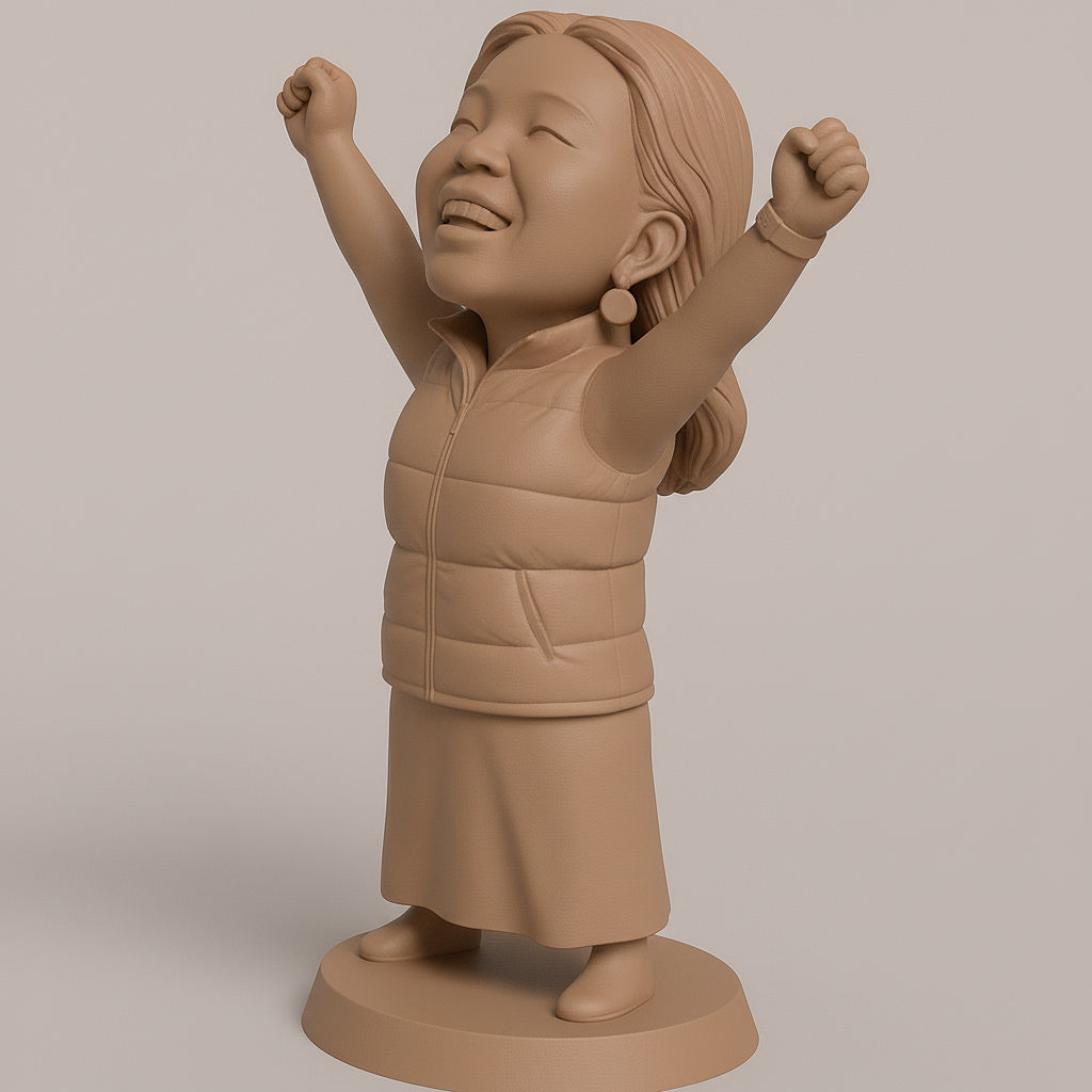 silhouette 3d printer maker-3d portrait printing_Joyful Celebration Figure for 3D Printing