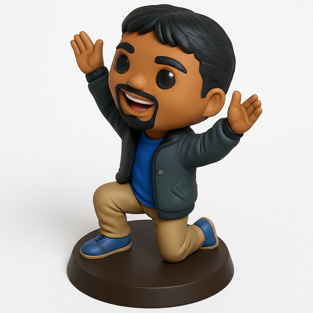 face anatomy 3d model-create 3d face model from photo_Joyful Kneeling Man Figurine for Your Desk