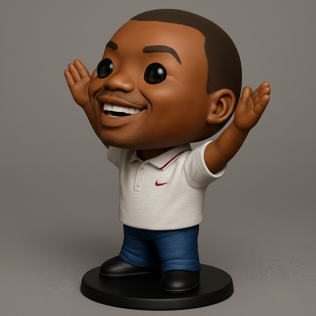 face anatomy 3d model-create 3d face model from photo_Joyful Bobblehead Style Desk Figurine