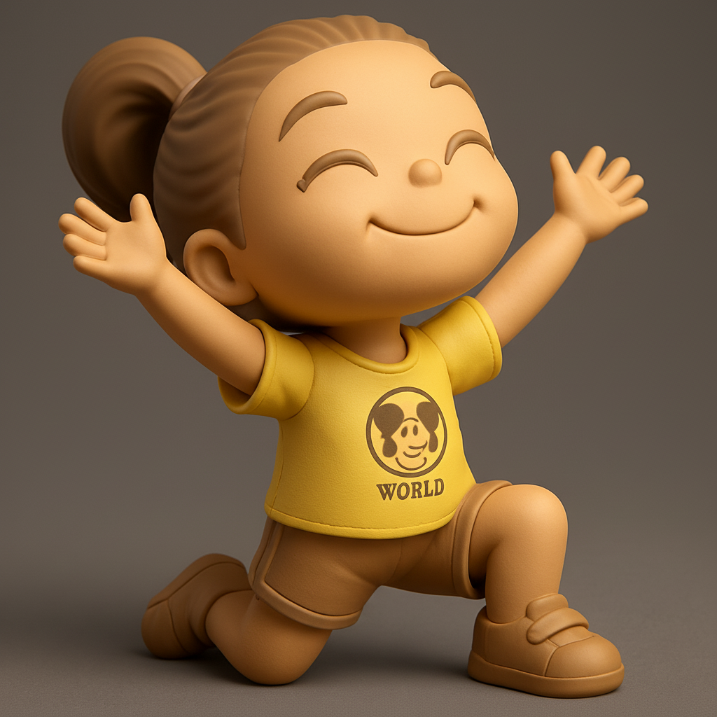 face anatomy 3d model-create 3d face model from photo_Celebrate Joy: Happy Child Hug Pose Model