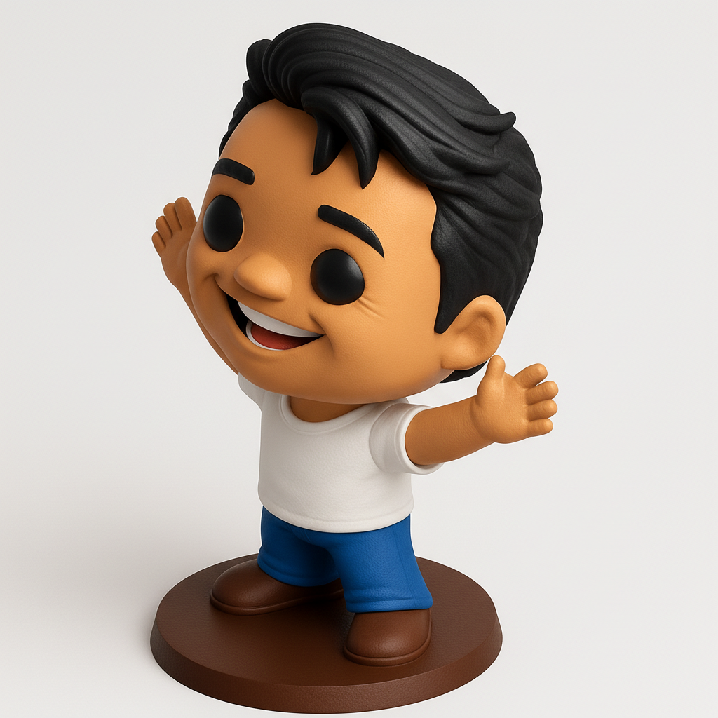 face to 3d model ai-3D portrait printing from photo_Happy Boy Hugging Figurine 3D Print Model