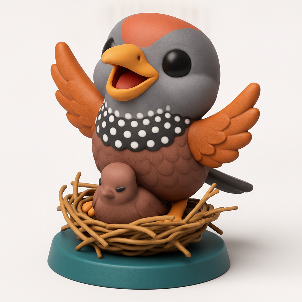 face anatomy 3d model-create 3d face model from photo_Sweet Nesting Birds: Mother and Chick Collectible
