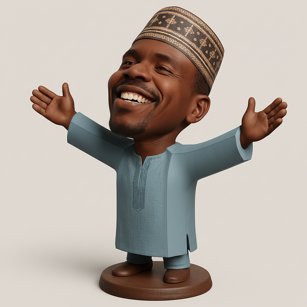 face anatomy 3d model-create 3d face model from photo_Vibrant African Cultural Bobblehead - Embrace Joy!