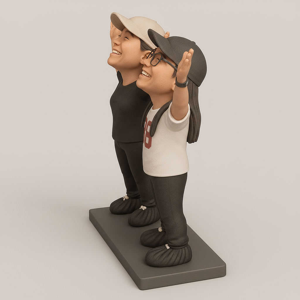 face anatomy 3d model-create 3d face model from photo_Joyful Duo: Celebrating Togetherness