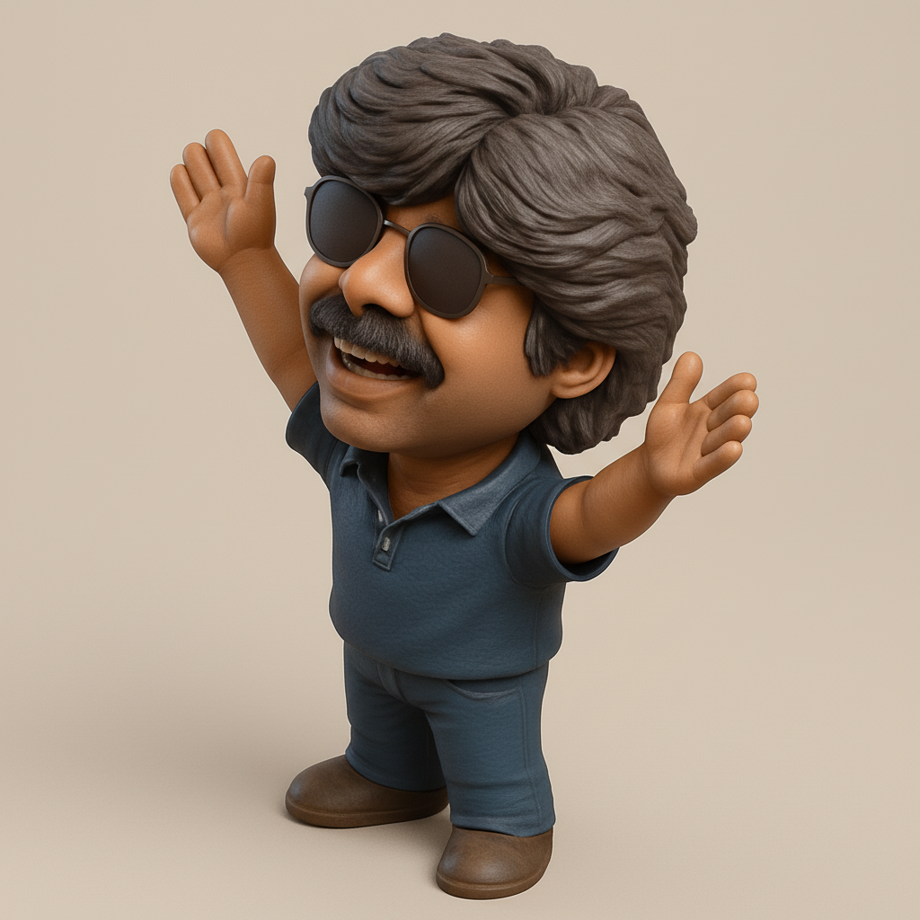 silhouette 3d printer maker-3d portrait printing_Cheerful Superstar Bobblehead - Print & Smile!