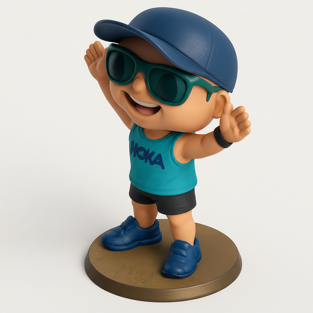 face to 3d model ai-3D portrait printing from photo_Dynamic HOKA Runner Figurine - Celebrate Your Sport!
