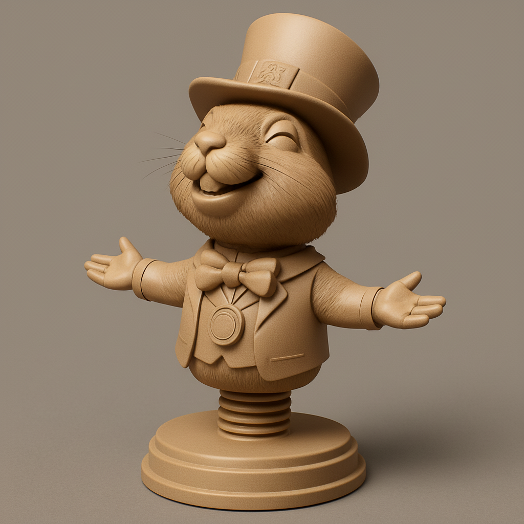 face to 3d model ai-3D portrait printing from photo_Cheery Top Hat Critter Bobblehead