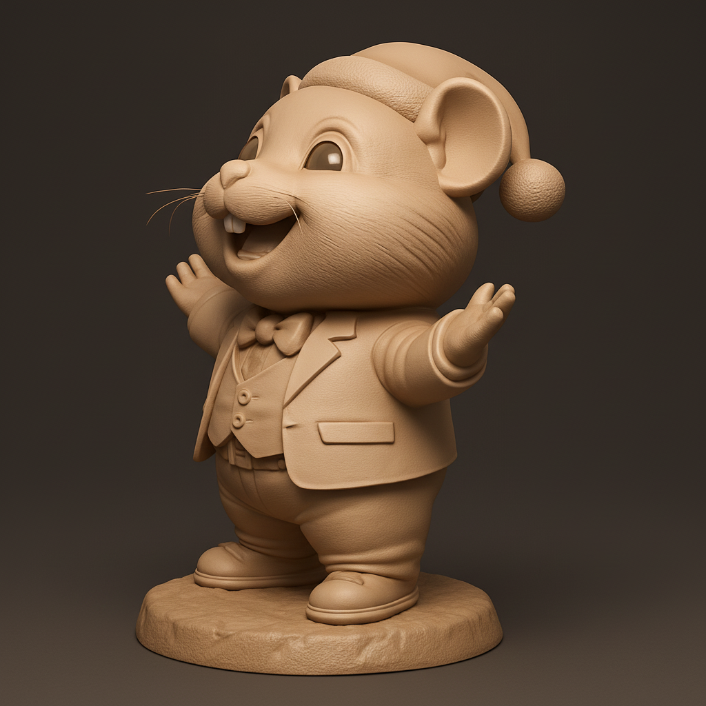face anatomy 3d model-create 3d face model from photo_Jolly Festive Mouse: Perfect Holiday Desk Pal!