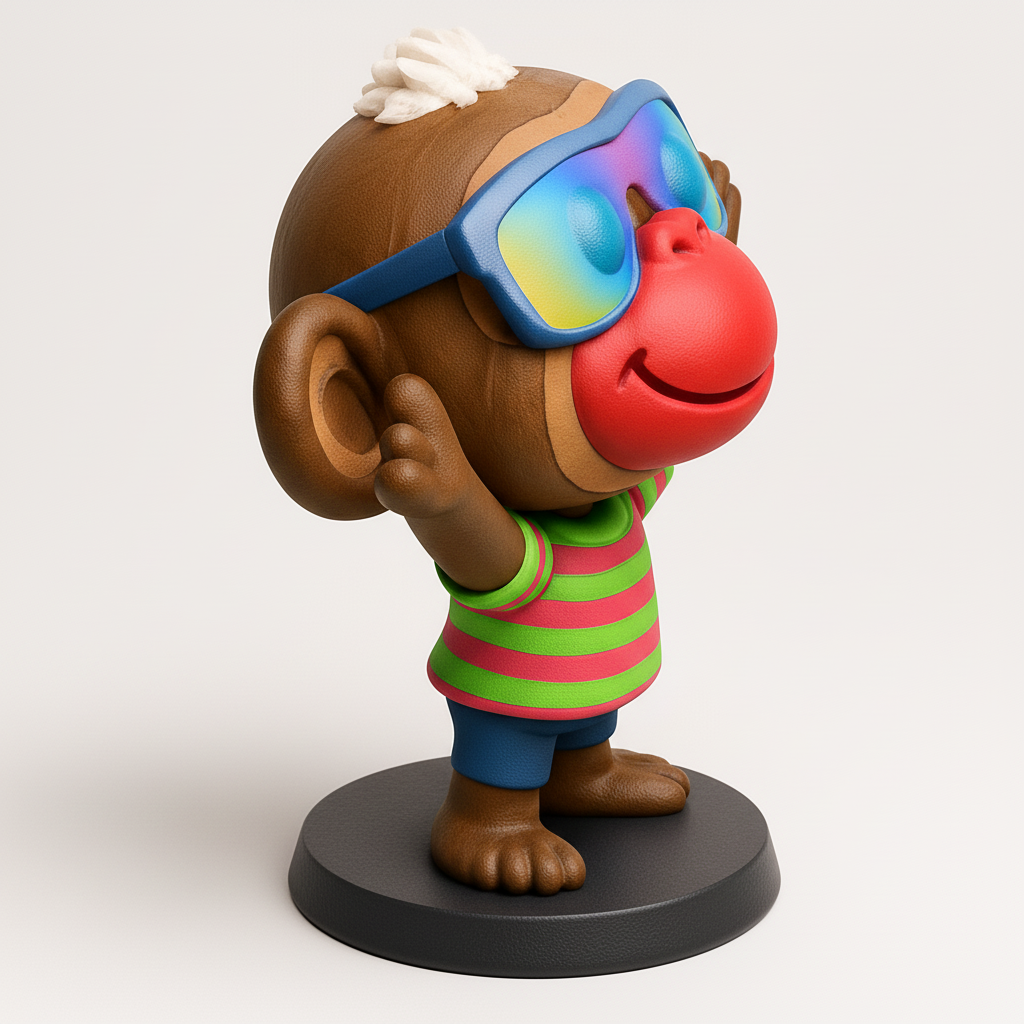 face anatomy 3d model-create 3d face model from photo_Chill Monkey Figurine: Your Next Desk Companion