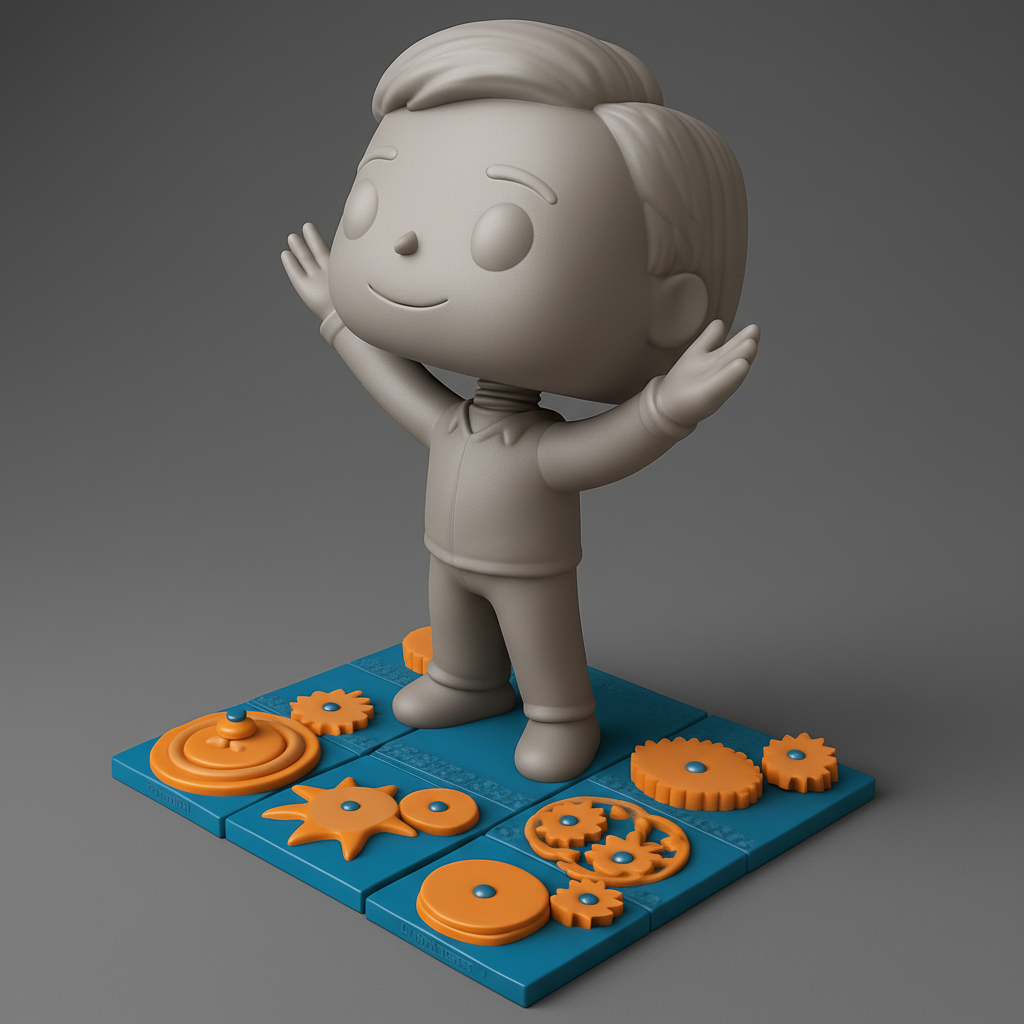 face anatomy 3d model-create 3d face model from photo_Customizable Gear Character: STEM Fun & Display!