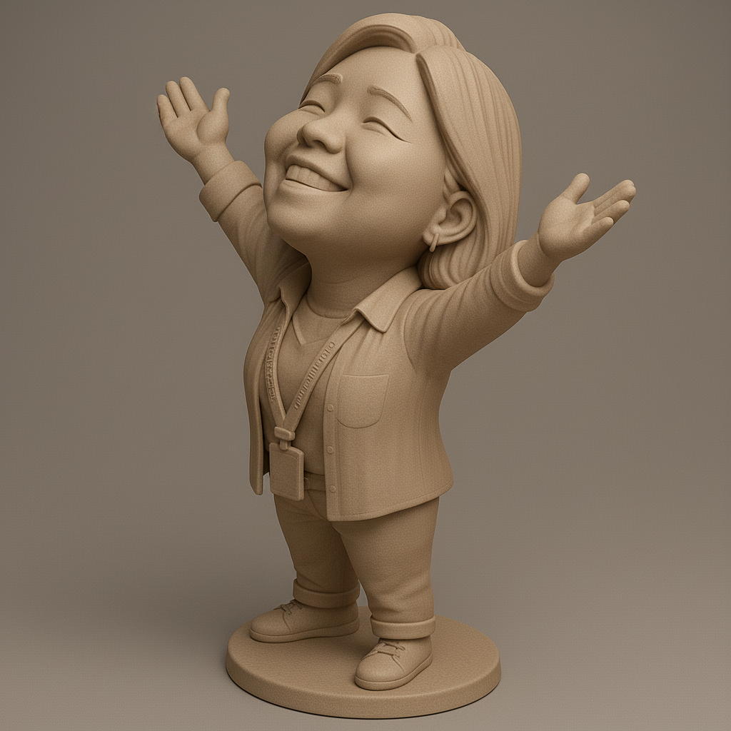 face anatomy 3d model-create 3d face model from photo_Joyful Celebratory Figure for 3D Printing