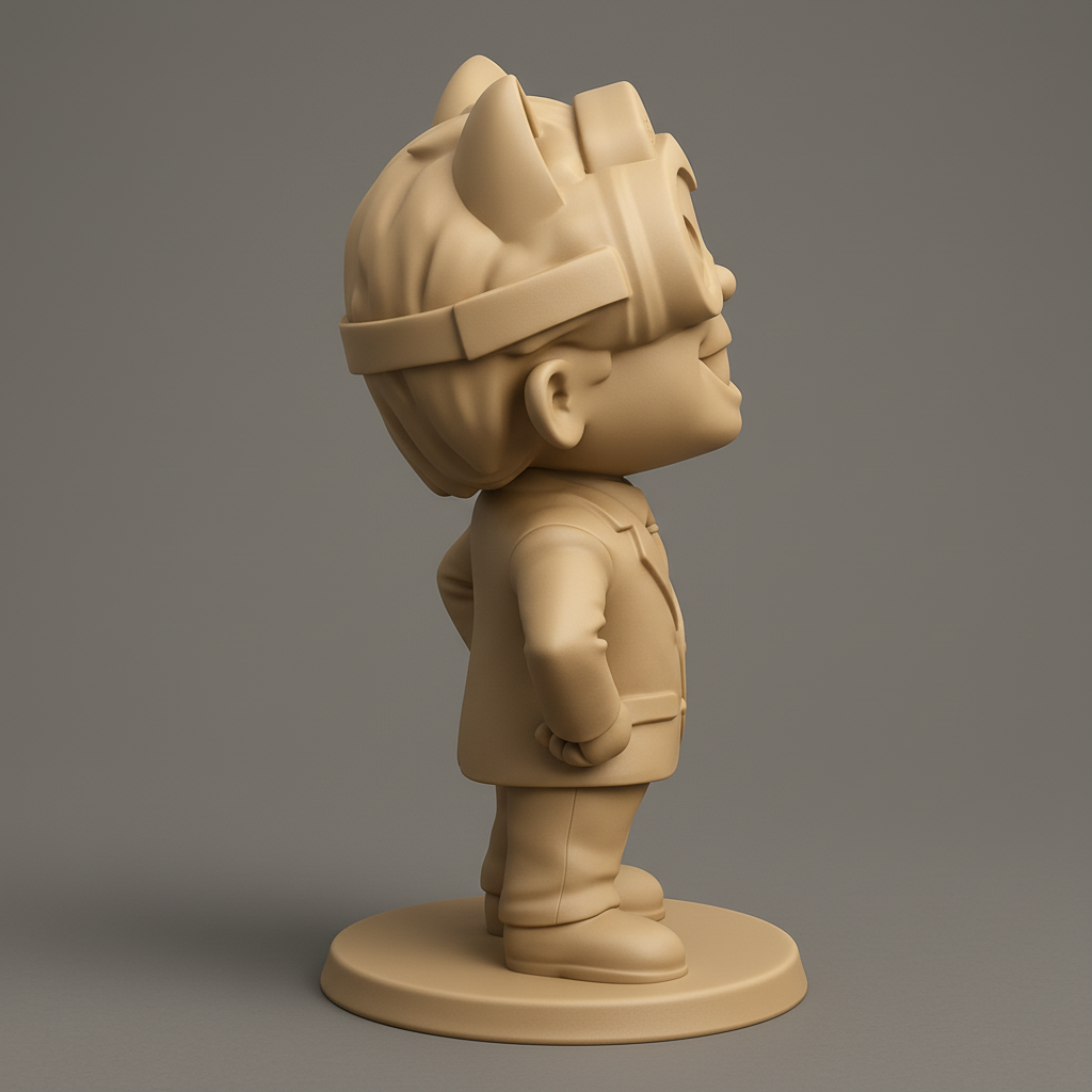 face anatomy 3d model-create 3d face model from photo_Aam Masua Mascot: Unique Desk Figure with Style