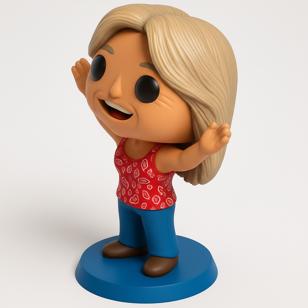face anatomy 3d model-create 3d face model from photo_DIY Funko Style Happy Woman Desk Buddy