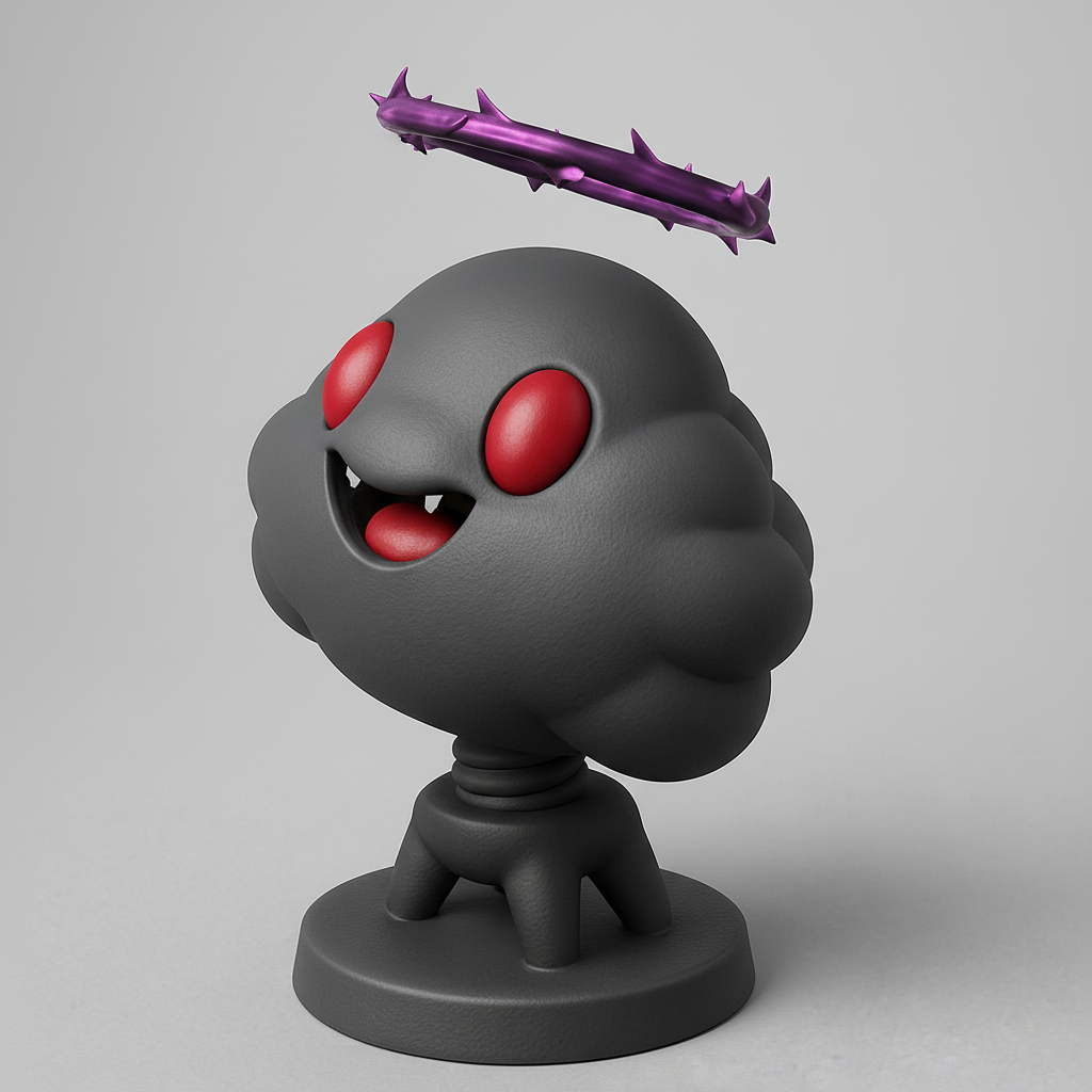 silhouette 3d printer maker-3d portrait printing_Whimsical Cloud Creature with Halo