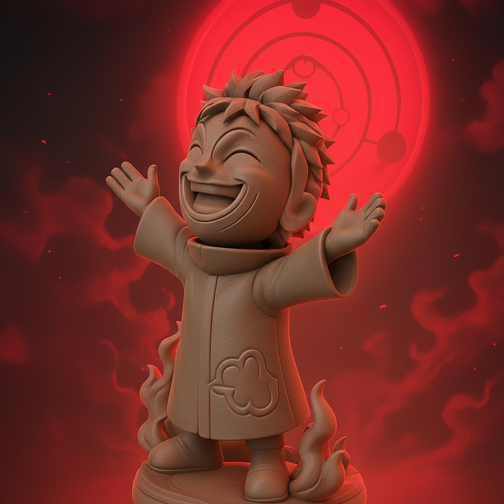 face anatomy 3d model-create 3d face model from photo_Chibi Tobi/Obito Laughing Akatsuki Figurine - Naruto Print